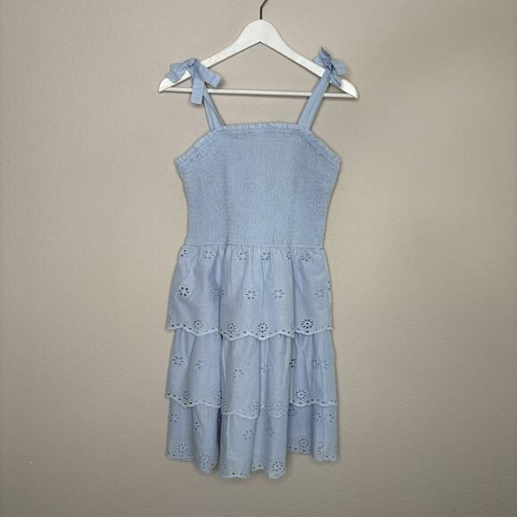 Sincerely Jules Light Blue Eyelet Tie Strap Dress Women’s Size Medium - Picture 1 of 7